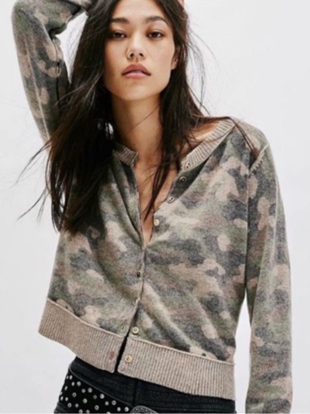 Free People Nocturnal Patterned Cashmere Cardi